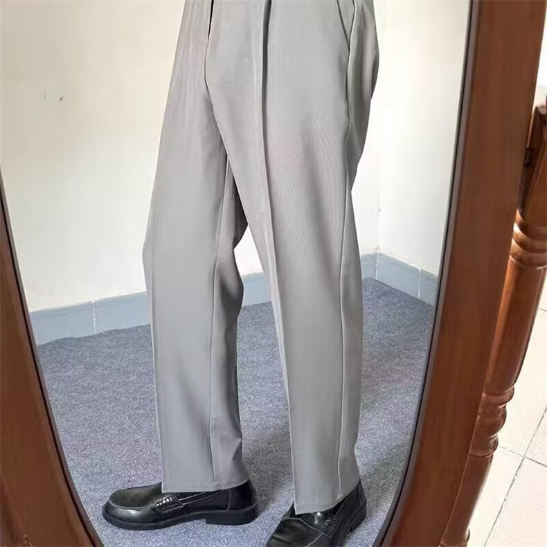 卡其色西装裤女秋季高腰显瘦直筒职场高级感职业休闲梨形身材裤子,男装牛仔裤,星座506A