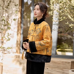 现货，两面穿新中式棉衣女图片