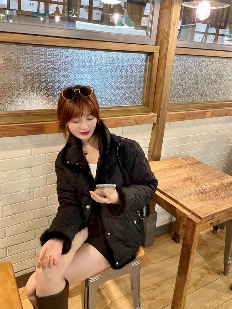 水貂绒羽绒服，女装羽绒服，雾灵水Lady-Lin