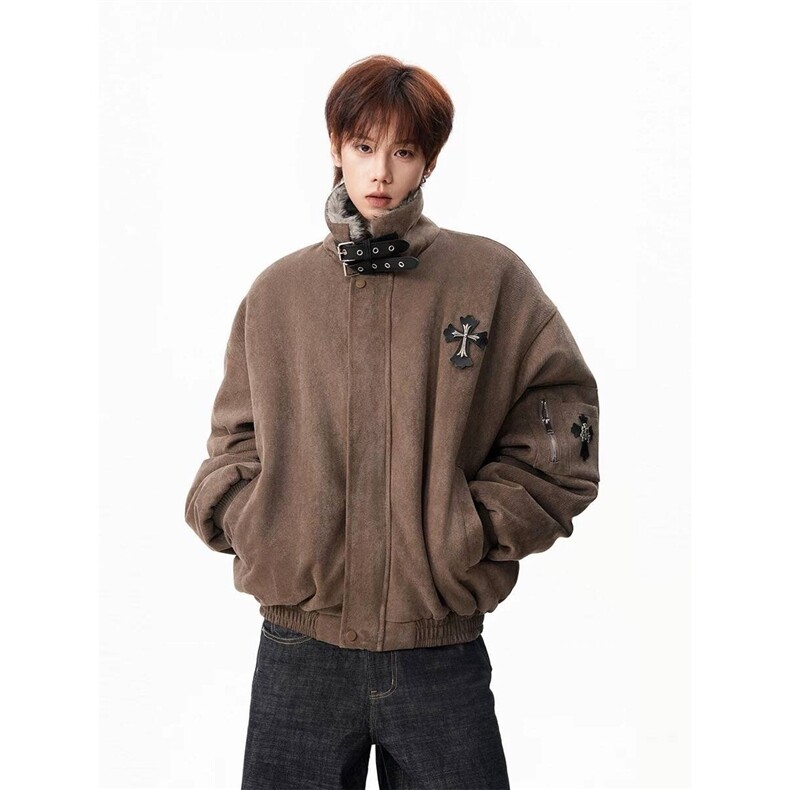 加绒加厚冬款棉服男保暖棉袄潮十字架座山雕棉服外套MY12P115,男装棉衣,星座1013-1