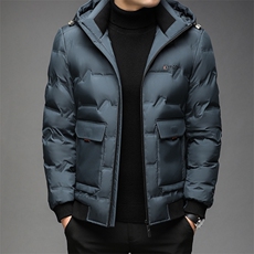 中老年白鸭绒羽绒服中长款保暖爸爸装冬季中年外套QLMF1785-P305，男装羽绒服，电商B212（原钱塘6029）