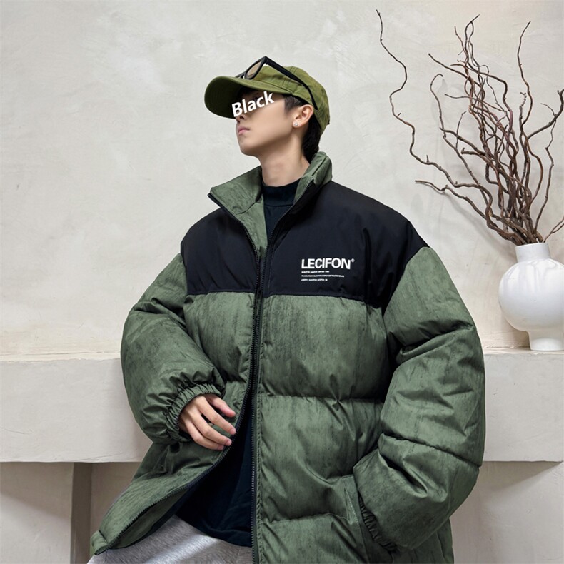 2025港风棉衣棉服迷彩印花拼接面包服立领棉袄外套1613C-P70,男装棉衣,星座207