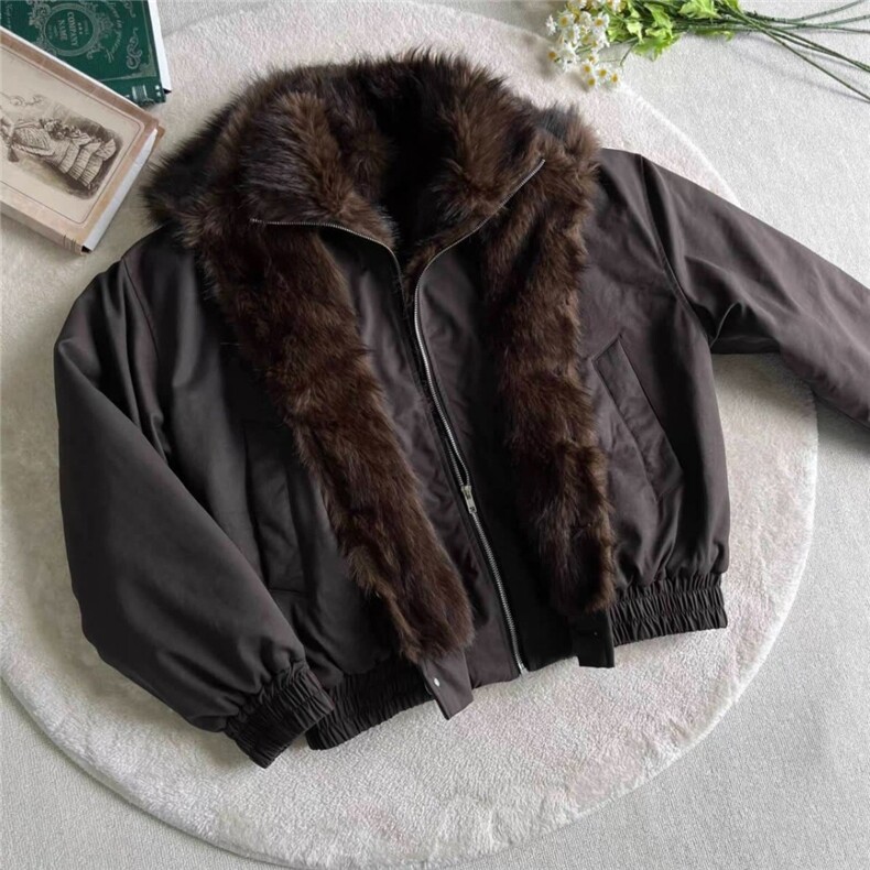 大货DW318-特批103座山雕加厚外套宽松假两件毛领棉服,男装棉衣,星座603-2