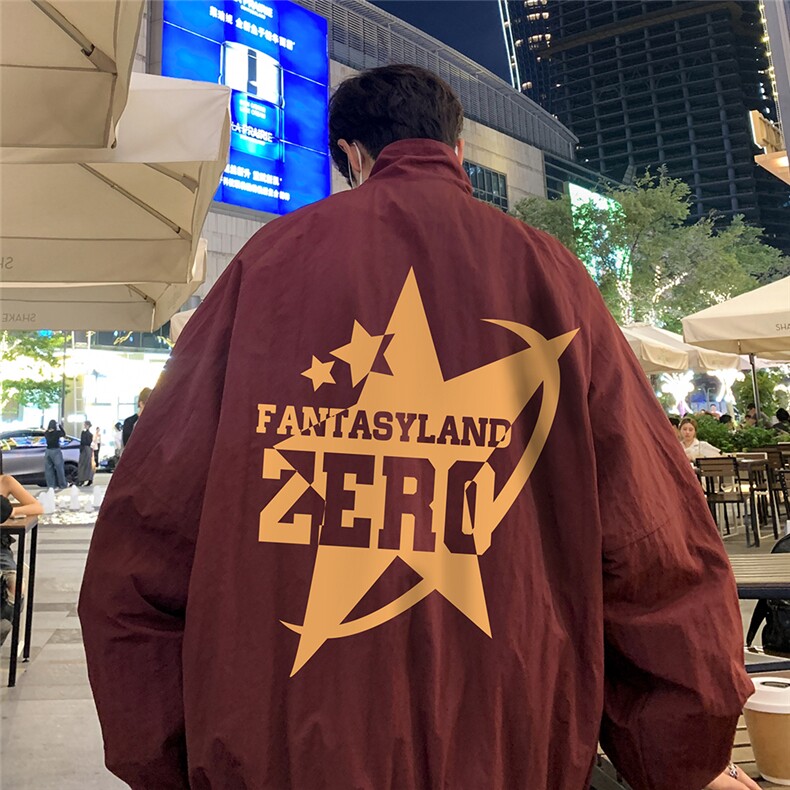 港风23秋季时尚百搭宽松字母印花潮流夹克外套F6322特批60控88,男装夹克,电商A268A