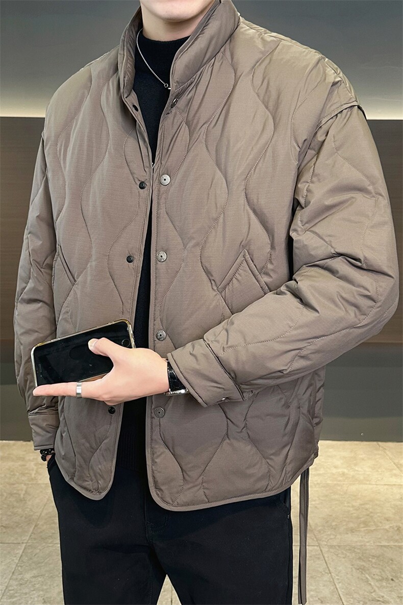 2025新款立领菱形格轻薄羽绒服百搭保暖外套YR3109-P249,男装羽绒服,电商D342