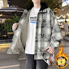 冬季青少年加厚外套男潮牌帅气雪尼尔连帽夹克学生棉衣V206-P110，男装夹克，星座509