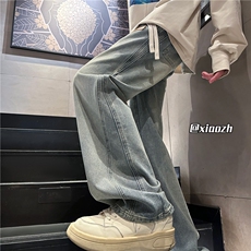XZ616秋季重磅设计感贴标分割休闲牛仔长裤TY1010特P65控78，男装休闲裤，星座512A（原616）