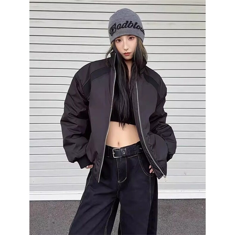 1506/QF980/P79美式解构通勤立领潮牌中性风保暖情侣棉服百搭外套,男装棉衣,星座1506