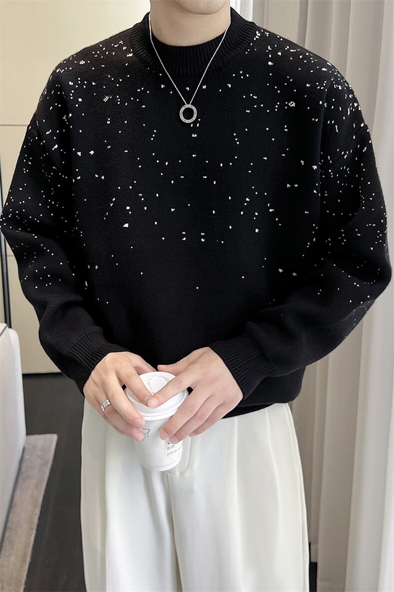 盗图-轻熟风星空针织衫满天星百搭套头毛衣MZ27/P75控105,男装针织衫/毛衣,电商A243