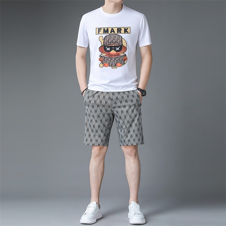 C231513钱塘2020-2夏季新款男士休闲运动套装时尚印花两件套P116图片