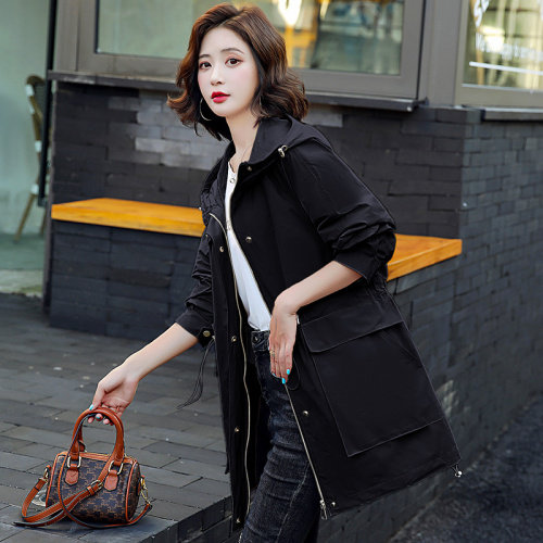 2021秋季时尚简约大方气质优雅收腰显瘦休闲修身百搭潮流风衣外套，女装风衣，阿丹