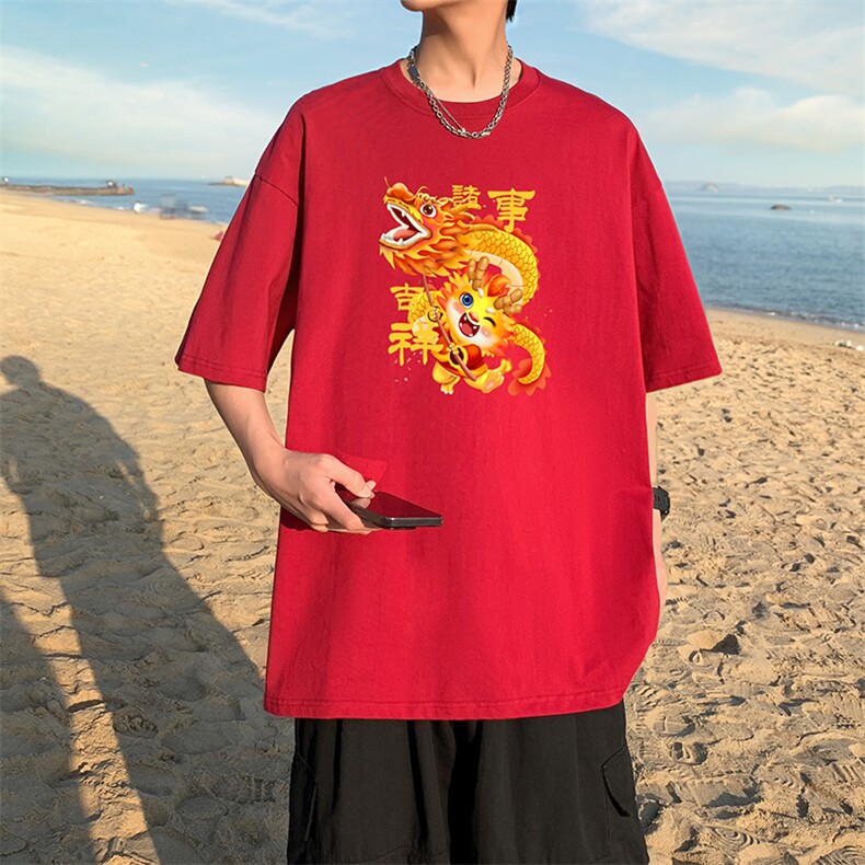 直播供货2025夏装新款纯棉印花短袖T恤A158-T2427-P16特价控28,男装T恤,电商A158