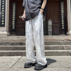 休闲裤风夏季新中式冰丝长裤子男直筒运动裤XZ212-QK9540-P37图片