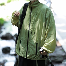 2024年夏季夏季港风日系复古户外冰丝皱连帽防晒衣男女FS120-P58，男装防晒衣，星座313A(原308A-2)