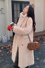 新款现货！冬装环保皮草中长款皮毛一体2C133-8822-P265-K398，女装毛呢外套，2C133