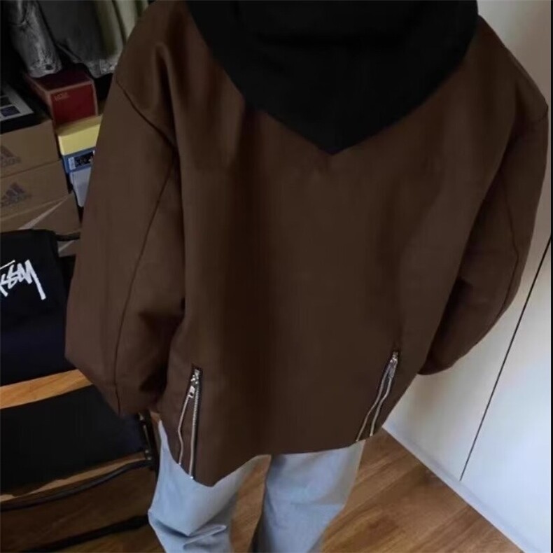 网络图现货美式潮牌底特律设计感双拉链小牛津工装夹克JY138-P48,男装夹克,星座715-7