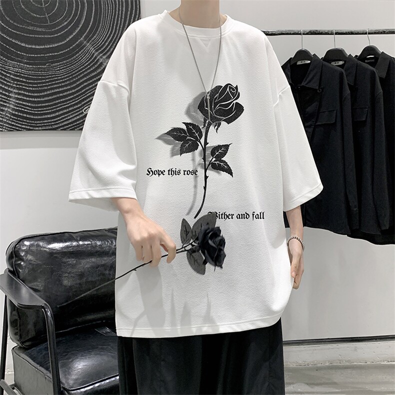 春夏季七分袖t恤男大码五分袖男短袖中袖 Q11279-P30图片