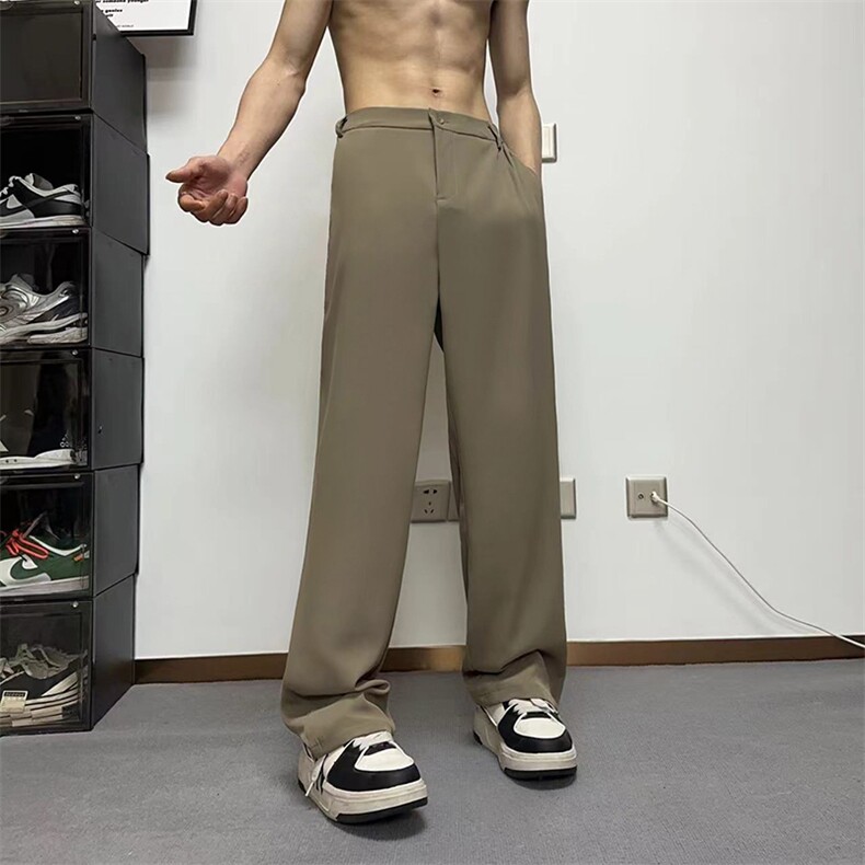男装垂感休闲裤春夏季纯色舒适百搭宽松设计感西装裤XK302-P50,男装休闲裤,电商A178