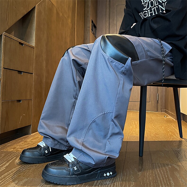 8XL-M拼接PU皮冲锋裤男特大码防风防水登山工装裤KZ016P53加绒63图片