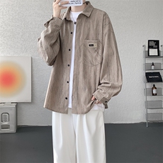 衬衫男秋季新款港风宽松灯芯绒扎染长袖衬衣CS3097-P42，男装衬衫，星座214-3