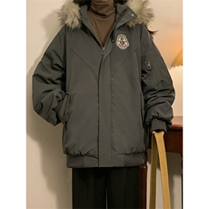 冬季宽松/连帽大毛领休闲外套潮加厚棉衣XZ102B-1M2592-P125，男装棉衣，星座102B-1