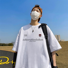抖音得物二开现货220克夏装重磅美式高街宽松短袖t恤MT293，男装T恤，电商A486-1