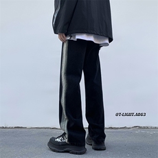 秋季美式ins高街hiphop重工艺水洗直筒牛仔裤货号K692P55，男装牛仔裤，电商A063