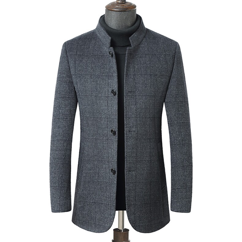 羊毛呢子外套男士秋冬中长款立领妮子休闲时尚大衣ZELD1126-P360，男装毛呢大衣，电商B212（原钱塘6029）