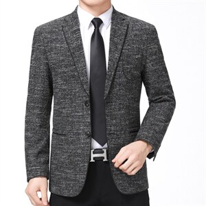 男纯色西装外套2023年中年商务免烫男士出口春秋季西服上衣图片
