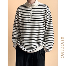 全棉现货潮牌宽松休闲条纹卫衣男上衣A351-AW2510-P75，男装卫衣，电商A351