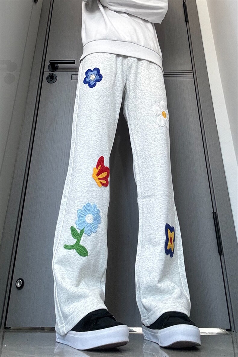 春季2025绣花显瘦微喇休闲直筒裤610A-P60-KZ066,男装休闲裤,星座610A