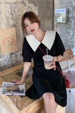 现货主推夏季气质小黑裙连衣裙，女装连衣裙，菡迪欧娜