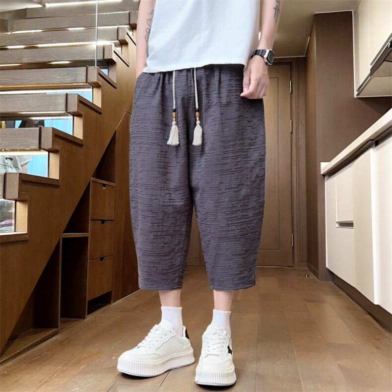 夏季小脚七分裤男纯棉纯色男士休闲裤宽松运动裤潮A266-KZ882-P56图片