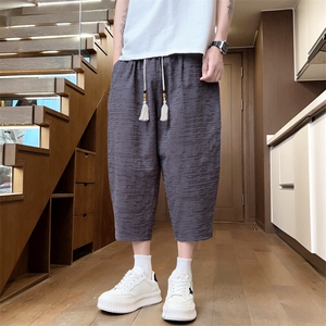 夏季小脚七分裤男纯棉纯色男士休闲裤宽松运动裤潮A266-KZ882-P56图片