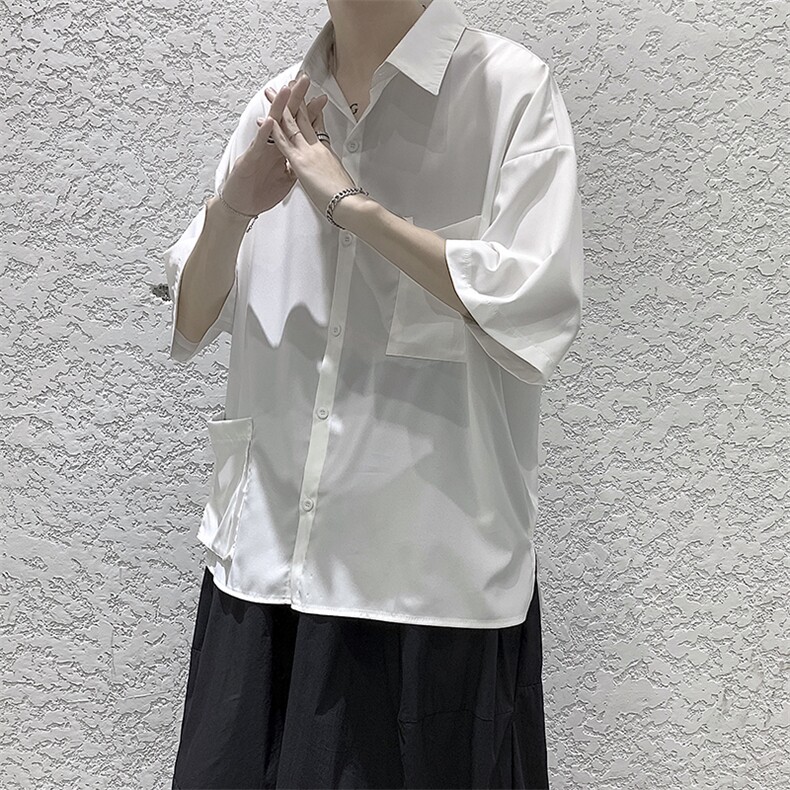 518夏季短袖衬衫男痞帅潮流冷淡风中性衬衣CS2006,男装衬衫,星座507