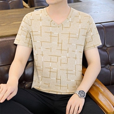 鸡心领2025新款短袖T恤男夏季潮牌半袖男士上衣，男装T恤，星座1206（原A206）