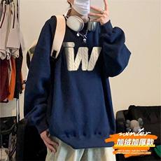 1506-1/W88031/P42美式复古酒红色卫衣男生重磅青少年圆领长，男装卫衣，星座1506-1