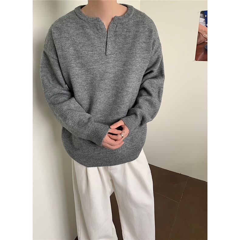 MY03韩风老钱基础V领套头毛衣P70,男装针织衫/毛衣,星座702(原615)