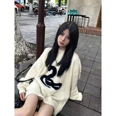 MM145-P68秋冬加厚毛衣男韩版潮流宽松日系针织衫港风慵懒线衣，女装针织衫/毛衣，星座617A-2
