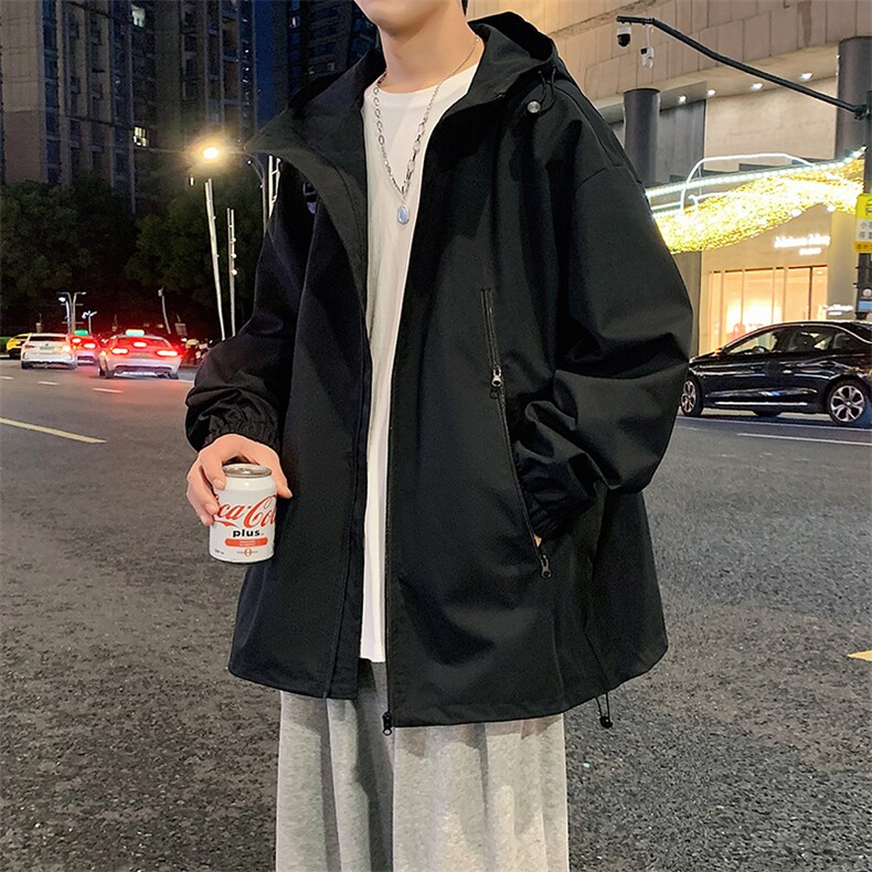 港风上衣渐变多拉链夹克宽松落肩拼色棒球服外套 JK830 P75图片