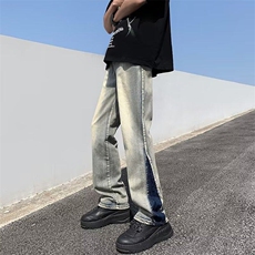 慵懒长裤原宿简约文艺ins男日常新款百搭潮流牛仔裤KK113-P40，男装牛仔裤，星座911-3