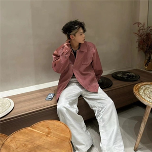 <自拍图>春季高级感垫肩PU皮衣外套男潮牌痞帅MH880-P90图片