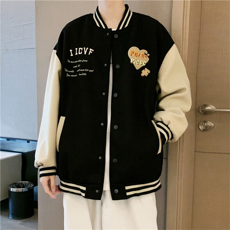 男单排扣棒球领长袖新款潮ins青春流行夹克J3116P70,男装夹克,星座1116-2