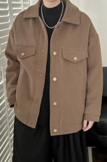 现货%羊毛-高品质呢料外套宽松毛呢大衣夹克-A131-105，男装夹克，电商A351