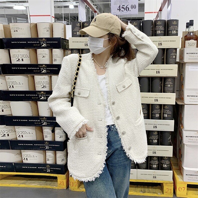 法式名媛小香风外套女春秋2025年新款欧货高级感宽松洋气开衫上衣图片