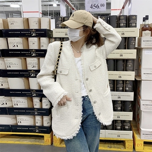 法式名媛小香风外套女春秋2025年新款欧货高级感宽松洋气开衫上衣图片