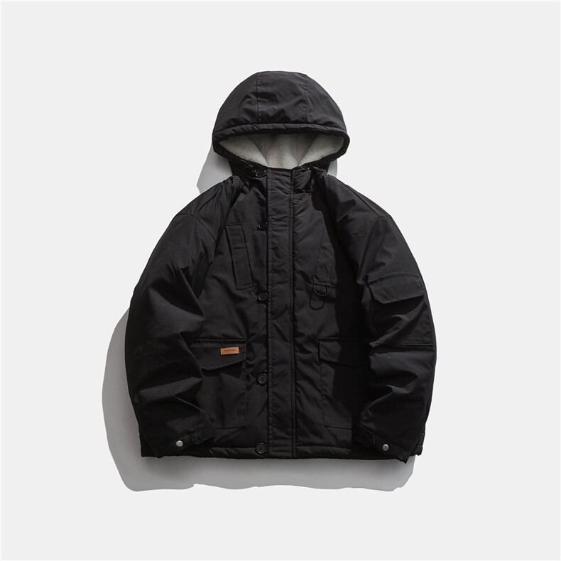 ZM059-P140连帽工装多口袋羊羔毛夹棉棉衣加厚棉服潮牌外套男，男装棉衣，星座1408-1