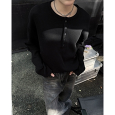 春季纯色复古长袖T恤男潮流休闲宽松高级感打底衫外穿，男装T恤，星座410-7