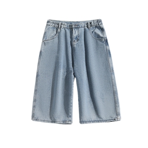 2025新工装七分牛仔裤男装直筒潮ins高街阔腿裤 XZ212-QDK109-P42图片