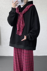 小众两连帽撞色大码卫衣套装T797特P65K797特P42TZ797特P107，男装休闲套装，电商A059